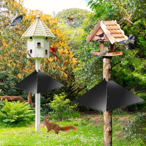 Metal Squirrel Baffle for 4x4 Post,Outdoor Squirrel Guard for Wooden Trunk Pole