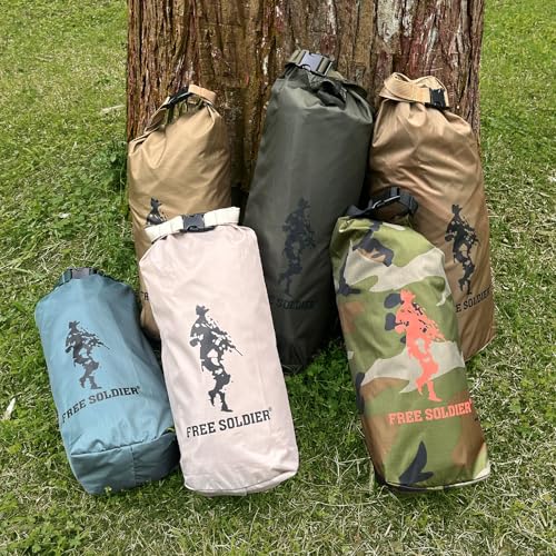 FREE SOLDIER Waterproof Camping Tarp Shelter Awning | Lightweight, Compact, Quick Setup, Waterproof Sun Shelter Campingtarp,For Backpacking, Beach, Travel and Outdoor Activities - color: Dark Green 10×13ft