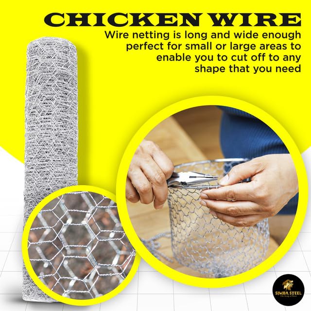 Chicken Wire 36 in x 25 FT x 2” Mesh x 20GA | Poultry Wire Netting | Hot Dipped Galvanised | Hexagonal Galvanized Mesh for Chicken Coop, Rabbit Cage, Fence Barrier PM36x25x2 - style: 36 in x 25 FT x 2 in