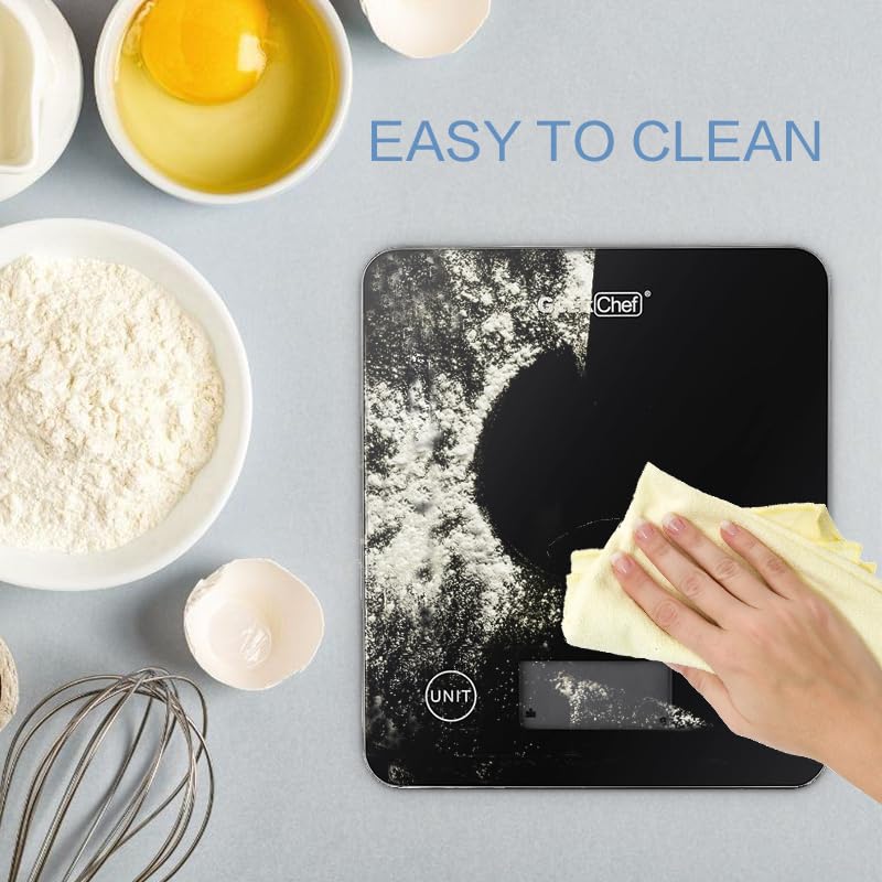 Geek Chef Digital Scale with App, Scale for Food Weight, Smart Food Nutrition Scale, Digital Kitchen Scales, Cooking Tool of Kitchen,1 lb/oz Black Glass - color: Glass Black