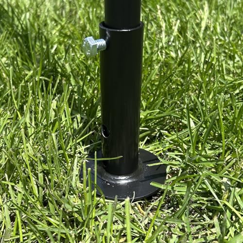 Bird Feeder Pole System - Made in USA Heavy Duty - Twist-in Black Tall Pole System for Hanging Bird Feeders, Flower Baskets, and Decoration - Easy Assembly - Scrolled Arms (FP5TLM4B)
