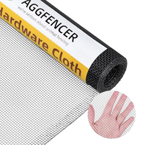 16in x 10ft Black Hardware Cloth 1/8 inch 27Ga PVC Coated Wire | Welded Metal Chicken Wire Fencing, Vinyl Coated Galvanized Wire Mesh Screen Roll, for Garden Plant Fencing Bee Screen - color: Black, size: 16in x 10ft