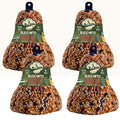 Mr. Bird Bugs, Nuts & Fruit Wild Bird Seed Bell, 4-Pack, 12.5 oz | Premium Blend of Mealworms, Sunflower Hearts & Cranberries | No Melt | Handcrafted in Texas - size: 12.5 Ounce (Pack of 4)