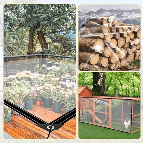 DLronwey 6.6x10ft Chicken Coop Cover for Winter,Chicken Coop Tarp with Elastic Cords & Rope,Waterproof Windproof Winterizing Insulation for Chicken Run,Porch Patio Poultry Enclosure
