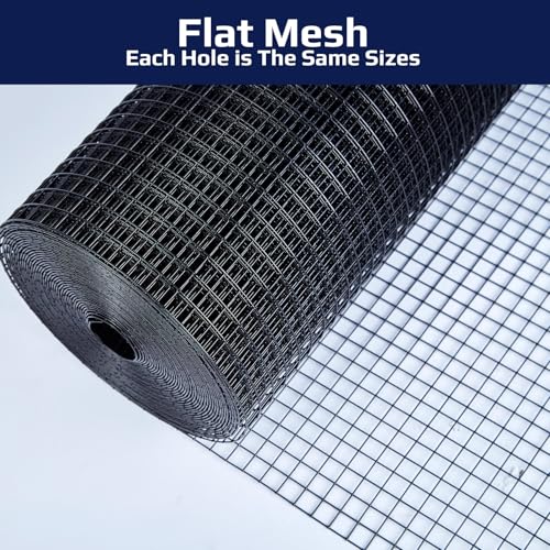 Black Hardware Cloth 1/2 Inch 48 x 100 Ft 19-Gauge | Chicken Wire Fencing, Welded Wire Fencing, Wire Mesh Roll, Cage Wire, Garden Fencing, Vegetable Garden, Wire Cloth - size: 1/2inch 48''x100'
