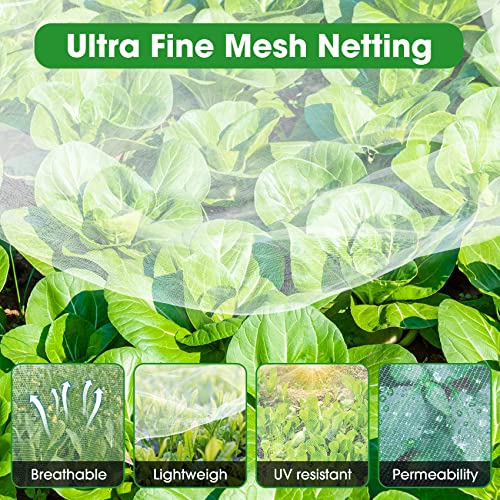 Unves Garden Mesh Netting, 8' x 20' Mosquito Bird Netting Row Cover | Fruit Tree Net Screen Protect Plant Vegetables Fruits Crops from Cicada, Garden Bed Cover Plant Protecting Net - size: 8 x 20 Ft x 1 pc