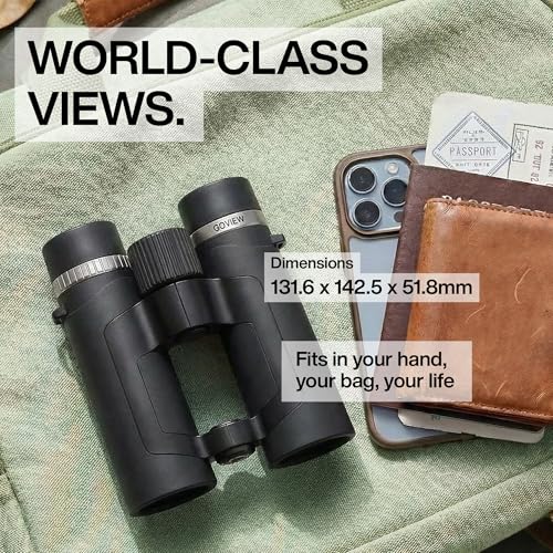 ZOOMR 8x42 Binoculars — Lightweight, Durable Binoculars for Adults w/Smartphone Adapter, Strong GFRP Housing, Anti-Fog & Multi-Coated Lens — for Travel, Nature, Sports - Phantom Black | High Powered Lightweight, Fully Multi-Coated Optics, CLOSR™ Smartphon