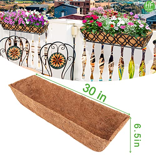 HFHOME 2Pcs 30" Trough Coco Fiber Replacement Liner, Natural 30 inches Window Deck Coco Replacement Liner for Window Box - size: 30in