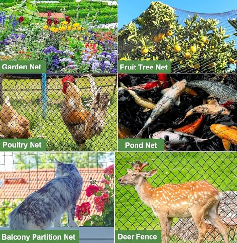 Bird Netting for Chicken Coop 50 X 50 Ft 2" Square Mesh Heavy Duty Chicken Run Netting Roof Cover Against Hawks, Eagles, Owls, UV Resistant, for Garden, Fruit Tree, Plant, Vegetable Protection - size: 2 inch mesh - 50 x 50 ft