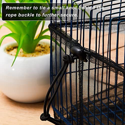 Shappy Large Bird Cage Seed Catcher,Bird Cage Cover Net Skirt Guard,Adjustable Soft Airy Mesh Net for Parrot Parakeet Macaw(59.8 x 39.4 Inch/ 152 x 100 cm,Black) - color: Black, size: 59.8 x 39.4 Inch/ 152 x 100 cm