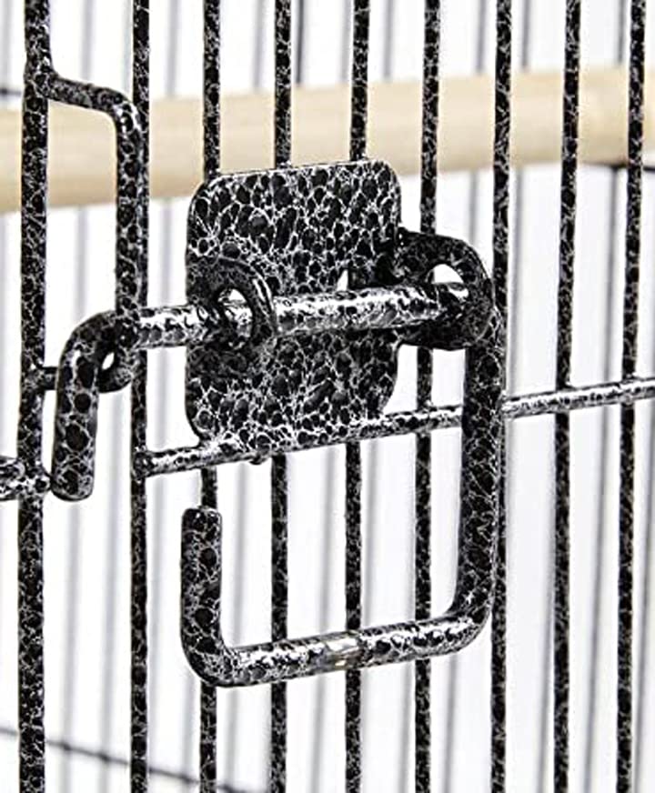 36-Inch Deluxe Sturdy Wrought Iron Bird Flight Open Play Top Cage with Rolling Stand for Parrots Conure Lovebird Cockatiel