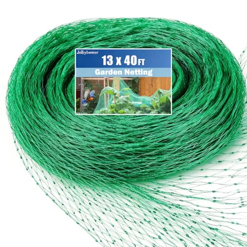 Jollybower Bird Netting for Garden 13x40ft, Plastic Trellis Netting to Protect Vegetable Plants & Fruit Trees, Reusable Garden Net Against Birds, Deer, Squirrels. - size: 13x40FT