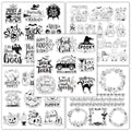 Whaline 5 Sheets Halloween Clear Stamps Gnome Pumpkin Spider Silicone Transparent Stamps Trick or Treat Border Stamp Cards for DIY Card Making Scrapbooking Embossing Album Decor - style: Halloween