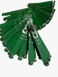 Numbered Aluminum Leg Bands, 100, Emerald | Three Holes for Sizing - color: Emerald