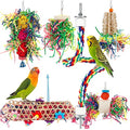 Foraging Bird Toys - Shredding Parakeet Toys with Rope Perch for Conure, Cockatiel, Budgies, Lovebird, Parrotlet - color: With Rope Perch