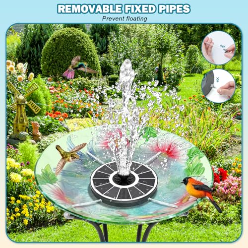 SZMP Solar Water Fountain for Bird Bath 3.5W White Glass Panel 2000 Battery - color: White