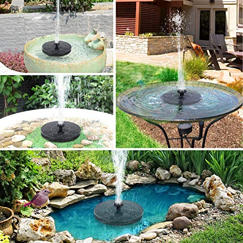 Mademax 1W Solar Bird Bath Fountain Pump, Solar Fountain, Free Standing Floating Solar Powered Water Fountain Pump for Bird Bath, Garden, Pond, Pool, Outdoor
