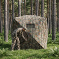 OUTLANE Hunting Blinds for Deer Turkey and Duck Hunting, Portable Hunting Tent with See Through Panels, Pop Up Ground Blind with Silent Windows, Camo Concealment, Weather Resistant Hunting Shelter - size: 70.08''x70.08''x77.16''