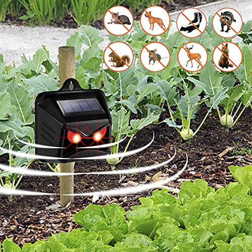 Triumpeek Animal Repeller, Solar Powered Predator Eye Nighttime Animal Deterrent Devices with Red LED Lights, Night Guard Animal Repellent Scares Coyote Skunk Raccoon Deer Away from Yard Chicken Coop | Solar Powered, Red LED Lights, Night Guard, Scares Co