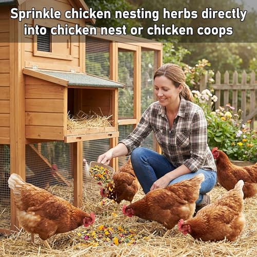 MAQIHAN 15oz Chicken Nesting Herbs - Natural Dried Poultry Herbs for Coop | Nesting Herbs for Chicken Coop Accessories, Coop Refresher, Bedding Decor, Nesting Box, Laying Hens, Daily Chicken Supplies - size: 15 Ounce (Pack of 1)