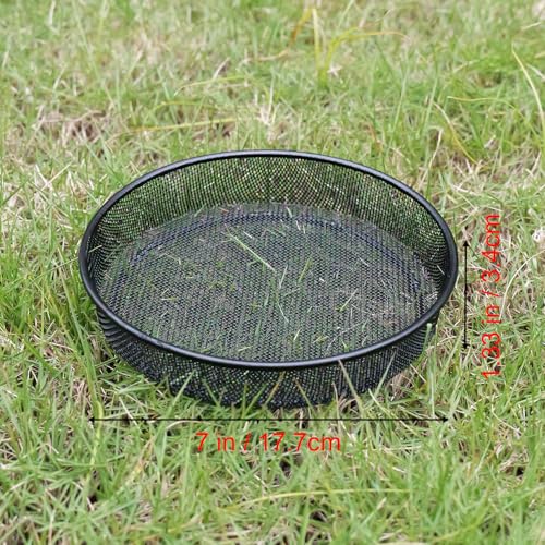 2pcs Metal Round Bird Feeders Tray, Wild Birds Seed Feeder Tray, Bird Mesh Tray Outdoor Accessory for Humming Feeder Station - color: Metal Tray*2