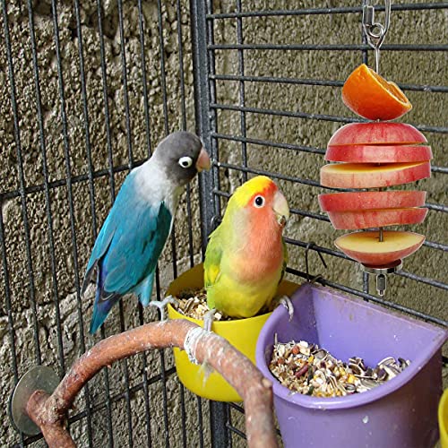 Bird Food Holder, Feeder Toy, Foraging Toy, Treat Skewer, Stainless Steel Parrot Fruit Vegetable Stick Holder (L) - color: L
