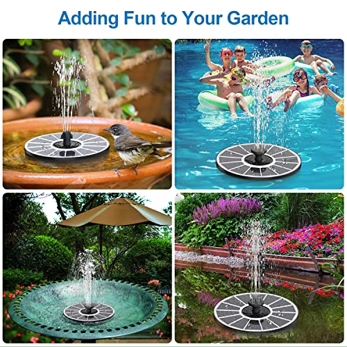 3.5W Solar Fountain with 2000mAh Battery - Work On Cloudy Days - Upgrade Glass Panel Solar Bird Bath Fountain, Hummingbird Water Feature Pump with 7 Nozzles, 4 Fixed Pipes for Garden, Pool - color: White
