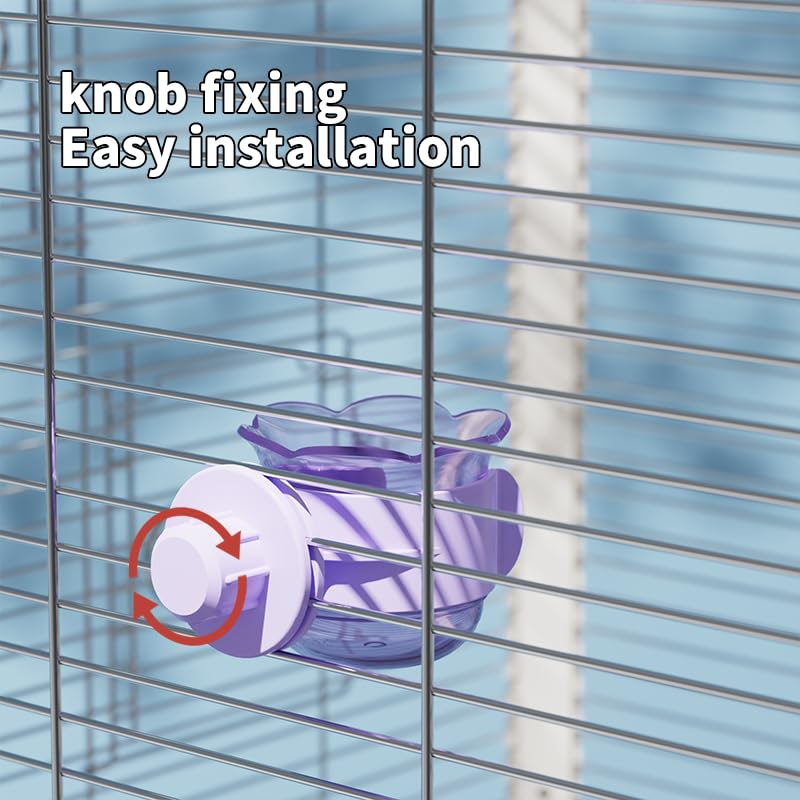 2pcs/4pcs PET Bird Bowls with Clamp, Bird Cage Feeder, Durable Water Bowl, Feeding Cups, Water Feeder for Cockatiel, Parakeet, Macaw, Finches, Lovebirds, Small Animals Gray (Purple, 2pcs) - color: Purple, size: 2pcs