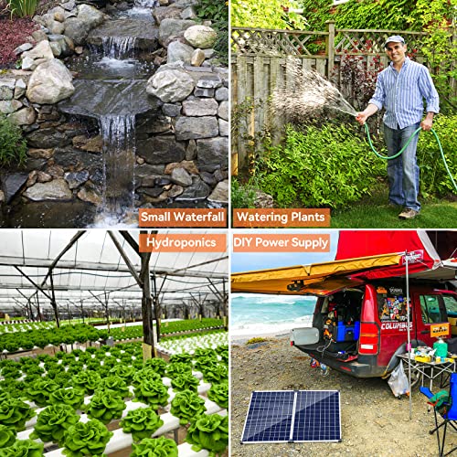 Solar Fountain Pump 35 Watt, 480GPH Solar Water Pond Pump with PVC Tubing 4 Spray Heads 16.5ft Cable Length for Garden Pond Fountain Waterfall Hydroponics Pool - size: 35W