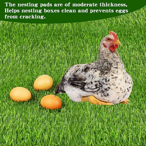 Chicken Nesting Pads Set 12×12"-Washable Artificial Grass Nesting Pads-for Chicken Coopsfor Chicken Coop and Pet Garden Lawn Indoor Outdoor (10 Pack)