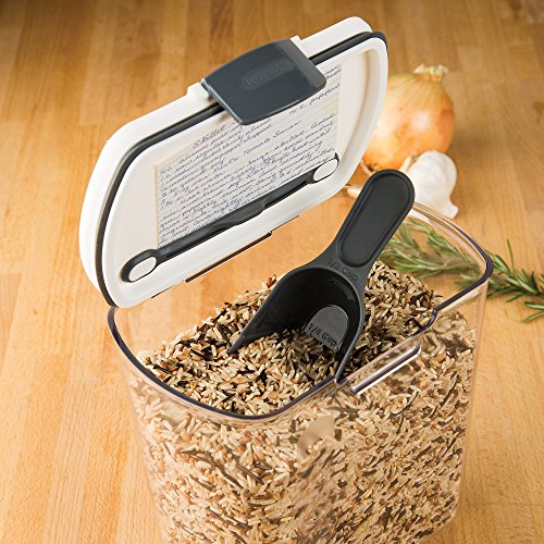 ProKeeper 2.5-Quart Grain Storage Container with Hinged Lid, Clear – BPA-Free, Airtight Seal, 5.5 x 7.65 x 7.25" | Includes Scoop, Hinged Lid, and Measurement Markings, Ideal for Rice, Beans, Grains, and Oats, BPA-Free and Dishwasher Safe