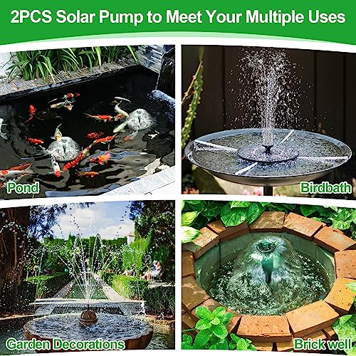 2 Pack Solar Fountain for Bird Bath, 3.5W Outdoor Solar Water Fountain - style: 3.5W