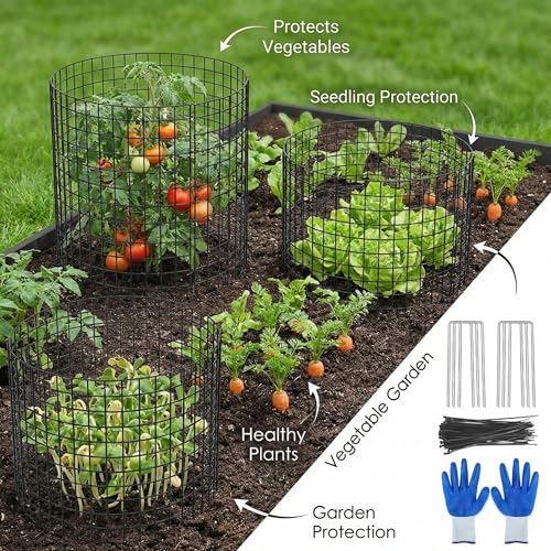 3Pack Plant Protector from Animals, 9pcs Wire Plant Protectors Metal Mesh Plant Cages, 11.8 x 15.7 Inch Outdoor Plant Guards for Rabbits Chicken Squirrels and Garden Protection