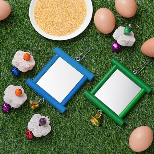 Sumind 2 Pieces Chicken Mirror Toys, Blue, Green, 3.94 x 3.94 Inches | Clip on Wide Brim Golf Visors, Adjustable Elastic Headband Sun Hat, Lightweight Sport Cap for Summer Outdoor Activities Women - color: Blue,Green, size: 3.94 x 3.94 Inches