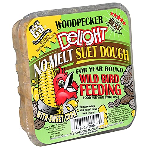 C&S Woodpecker Delight No Melt Suet Dough 11.75 Ounces, 12 Pack - style: Woodpecker 12-Pack