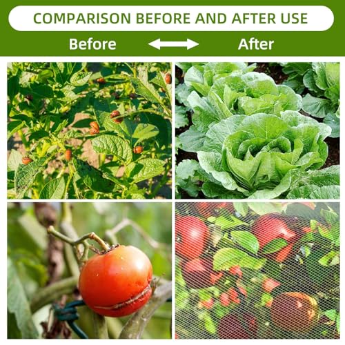 Garden Mesh Netting for Plants, 4 Pack Insect Bird Barrier Net Mesh with Drawstring, 3.3x2.6 FT Garden Bug Netting Plant Cover for Protect Fruit Tree Vegetable Flower - size: 3.3x2.6ft - 4 Pack