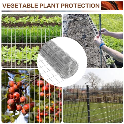 Tongmo 3 ft x 100 ft Galvanized Welded Wire Fence, 16GA Garden Chicken Wire Fence Roll, Mesh Size 2" x 4"Hardware Cloth, Ideal for Yard Protection and Poultry Netting - color: Galvanized, size: 3ft*100ft