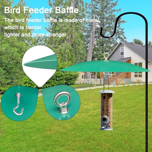 Metal Hummingbird Feeder Shade Cover Dome Shield Hang from Bird Feeders 13 Inch Bird Feeder Baffle for Outdoors/Backyard (1pack, Green)