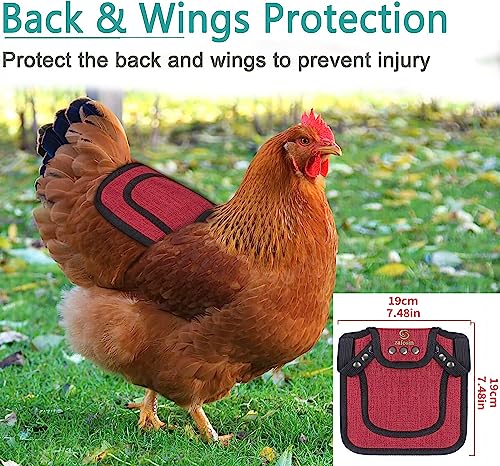 4 Pieces Premium Chicken Saddle with Adjustable Strap,Poultry Saver，Feather Protector for Back and Sides,Outdoor Hen Apron