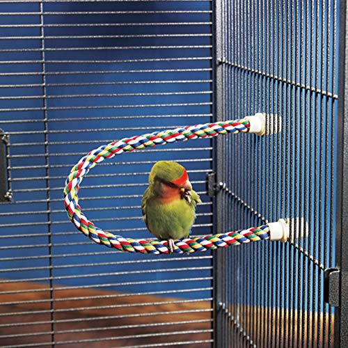 JW Pet Comfy Perch For Birds Flexible Multi-color Rope, Medium - 21" Length - size: Medium, style: 21"