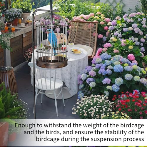 TBTFW 67 Inch High Hanging Bird Cage Stand, Bird Feeder Stand with Base | Suitable for Hanging Various Types of Birdcages(Weight Limit: Within 35 Pounds) - size: Black, Without Storage Rack