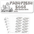 180 Pcs Farm Fresh Eggs Sticker, 1x2.64 Inch Unwashed Egg Carton Label PET Adhesive Egg Packaging Stickers Carton Farm Supplies for Egg Packing Box Container