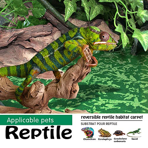 Reptile Carpet, 36 * 18in Pet Terrarium Liner,Reptiles Cage Mat/Substrate for Snakes, Chameleons, Geckos ands Kitchen Use(2sheets) with Tweezers Feeding Tongs - size: new-40Gallon(36*18in)