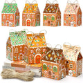 Zhanmai 48 Pcs Christmas Gingerbread House Treat Boxes Candy Containers | Paperboard with Handles, Ideal for Halloween Party Favors, Treats Packaging, Goodie Bags, Holiday Snacks, Xmas Decor - style: Gingerbread House
