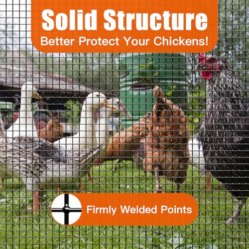 Zevemomo 36" x 100' 1/4inch Hardware Cloth, Black Vinyl Coated Chicken Wire Fence Galvanized Welded Mesh Roll for Home Garden Rabbit Cage - size: 36" x 100' 1/4inch