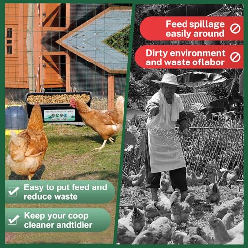 PIREKZUNT 3 Pack Chicken Duck Feeder, Poultry Feeders and Waterers, Hanging Goat Feeder, Livestock Feeding Container, Feed Trough and Waterer Bucket with Clips(Black) - color: 3 Pack Black