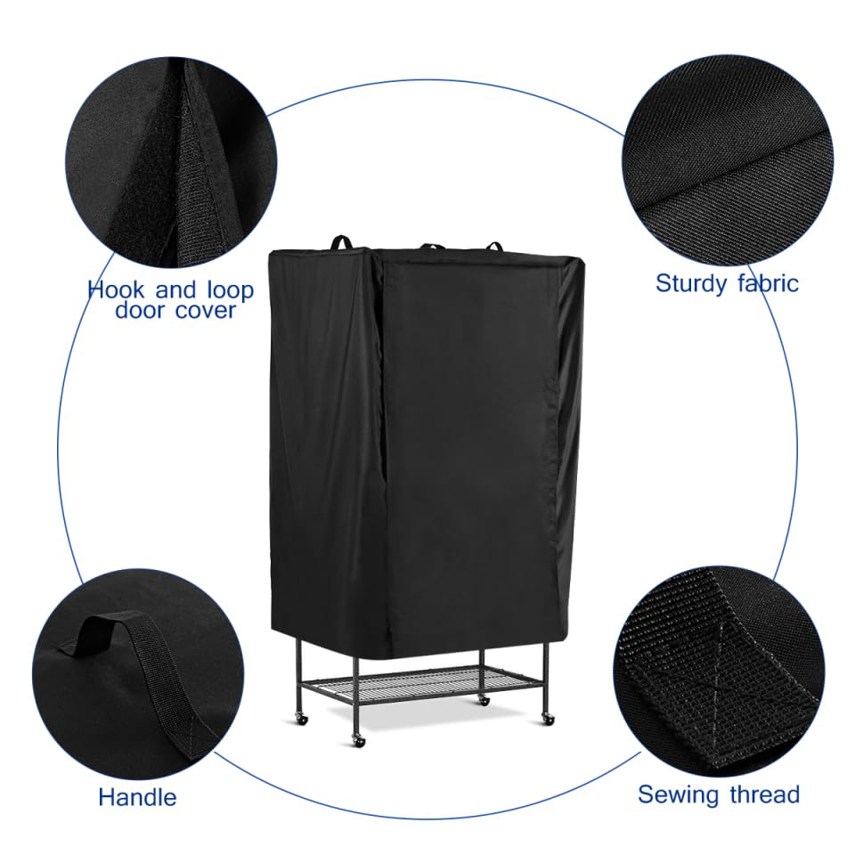 POPETPOP Universal Bird Cage Cover, Good Night Parrot Cage Cover for Birdcage Accessories, Washable&Breathable (Black, Large)