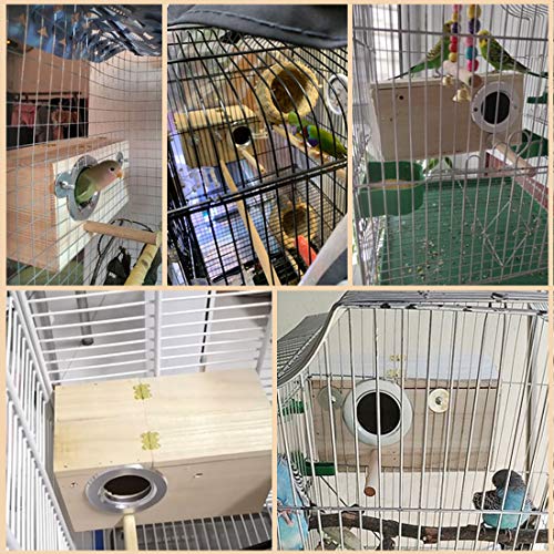 PINVNBY Parakeet Nesting Box Bird House Wood Breeding Box Parrots Mating Box for Lovebirds,Cockatoo,Budgie, Finch,Canary and Medium-Sized Birds(L) - size: Large