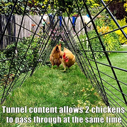 Foldable Expandable Chicken Tunnel for Outdoor Yard, Heavy Duty Poultry Run Tunnel, Predator Proof Enclosure Playpen for Chickens Rabbits Ducks
