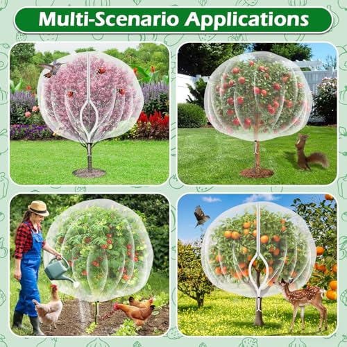8'x8' Fruit Tree Netting Cover with Zipper and Drawstring | Ultra-Fine Mesh Garden Plant Insect Pest Net Barrier to Prevent Squirrel Bird Deer Cicadas Bag for Blueberry Tomato-1Pcs - size: 8ftx8ft